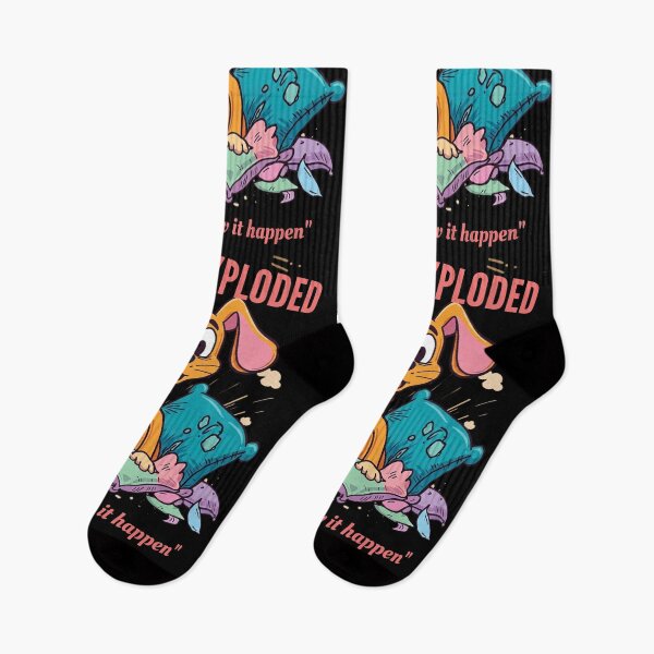 Item preview, It Just Exploded Puppy Retro Vintage Cartoon Funny Dog on Black designed and sold by The Fine Print by BassAddict.