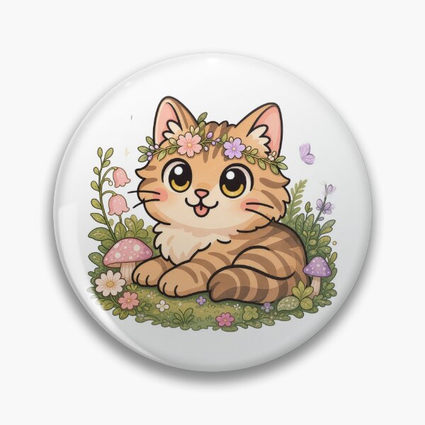 Item preview, Cat in garden designed and sold by Kitty-and-Cat.
