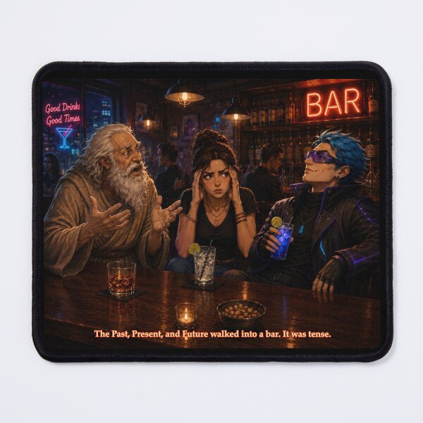 Item preview, The Tense Pub: Past, Present, and Future Grammar Pun designed and sold by MerchYouSearch.