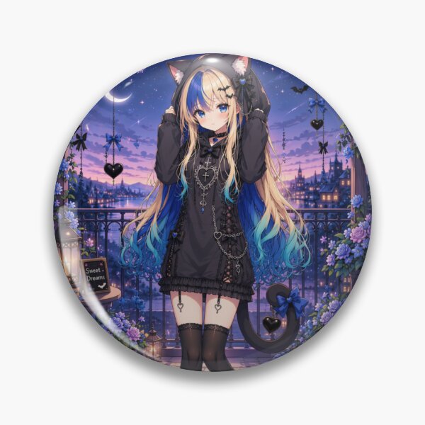 Item preview, Gothic Neko Girl – Dark Anime Cat Girl designed and sold by Revyra.