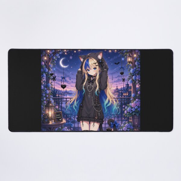 Item preview, Gothic Neko Girl – Dark Anime Cat Girl designed and sold by Revyra.