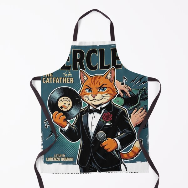 Item preview, The Catfather Retro Vinyl DJ Cartoon designed and sold by ElvisVintagePosters.