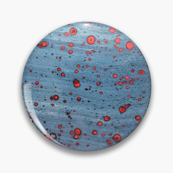 Item preview, Blue Lagoon – Abstract Red Bubbles on Textured Blue Abstract Art designed and sold by BuckaBaby.
