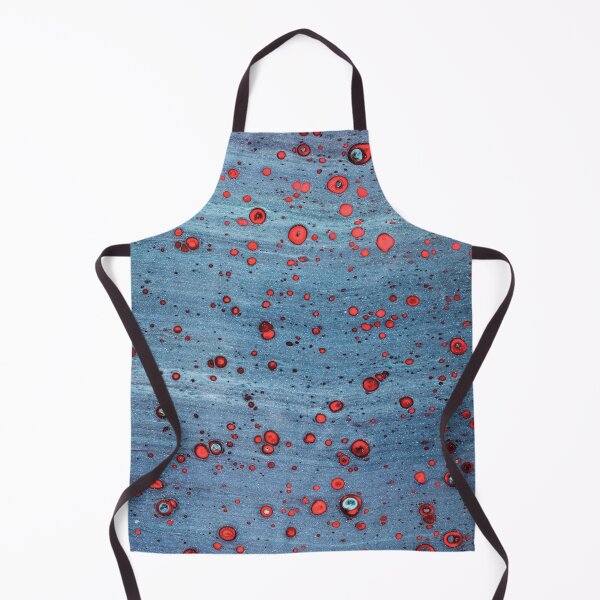 Item preview, Blue Lagoon – Abstract Red Bubbles on Textured Blue Abstract Art designed and sold by BuckaBaby.