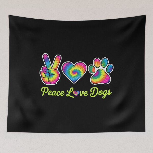 Item preview, Peace Love Dogs Tie Dye Paw Print Design designed and sold by SoyLamderma.