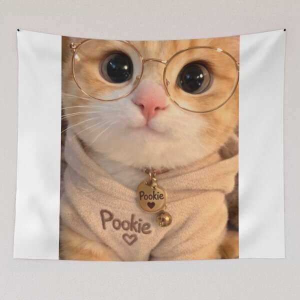 Item preview, Cute Orange Cat with Round Glasses – Adorable Kawaii Kitty Portrait | Cozy Aesthetic Cat Art designed and sold by Jesus-istheway.