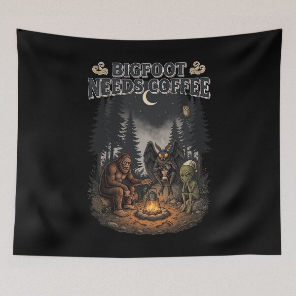Item preview, Bigfoot Needs Coffee designed and sold by Roy & Tiffany.