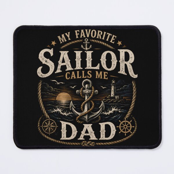 Item preview, My Favorite Sailor Calls Me Dad Vintage Nautical Father Gift Artwork designed and sold by JustCrafted.