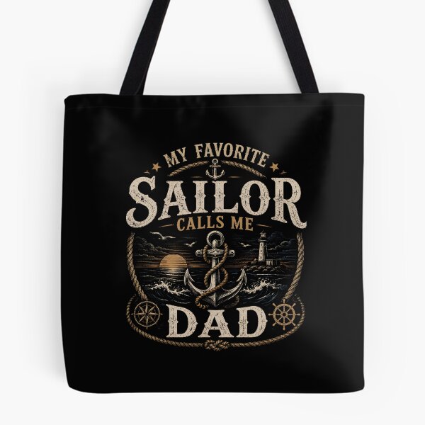 Item preview, My Favorite Sailor Calls Me Dad Vintage Nautical Father Gift Artwork designed and sold by JustCrafted.