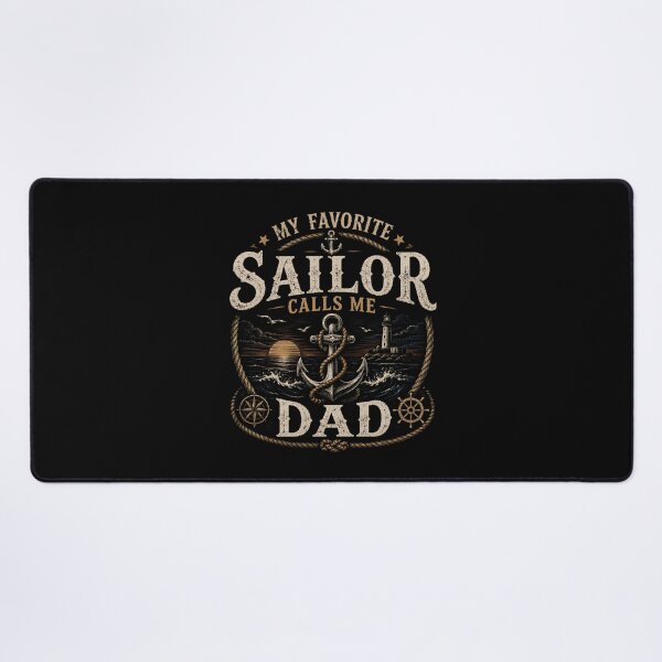 Item preview, My Favorite Sailor Calls Me Dad Vintage Nautical Father Gift Artwork designed and sold by JustCrafted.