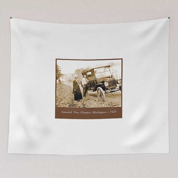 Item preview, Stranded Travelers Near Olympia, Washington, c. 1915-20, Vintage Photograph designed and sold by AMacGPhilly.
