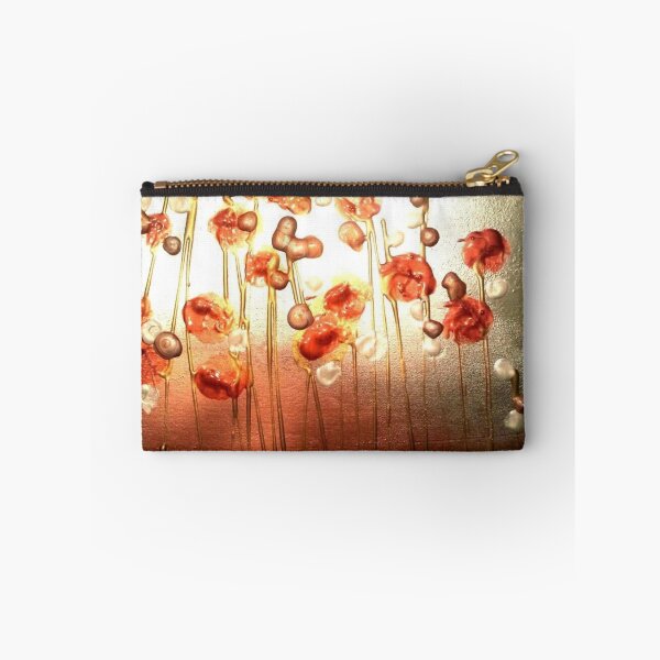 Item preview, Golden Meadow – Abstract Red Floral Poppies in Copper & Gold designed and sold by BuckaBaby.