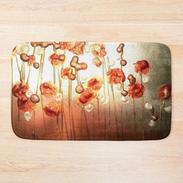 Item preview, Golden Meadow – Abstract Red Floral Poppies in Copper & Gold designed and sold by BuckaBaby.