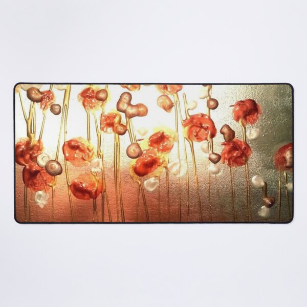 Item preview, Golden Meadow – Abstract Red Floral Poppies in Copper & Gold designed and sold by BuckaBaby.