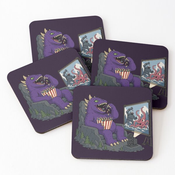 Item preview, Kaiju Monster Eating People Like Popcorn at the Drive-In Movie Munchies – Funny Godzilla-Inspired B-Movie Horror Art designed and sold by ShirtRemarks.