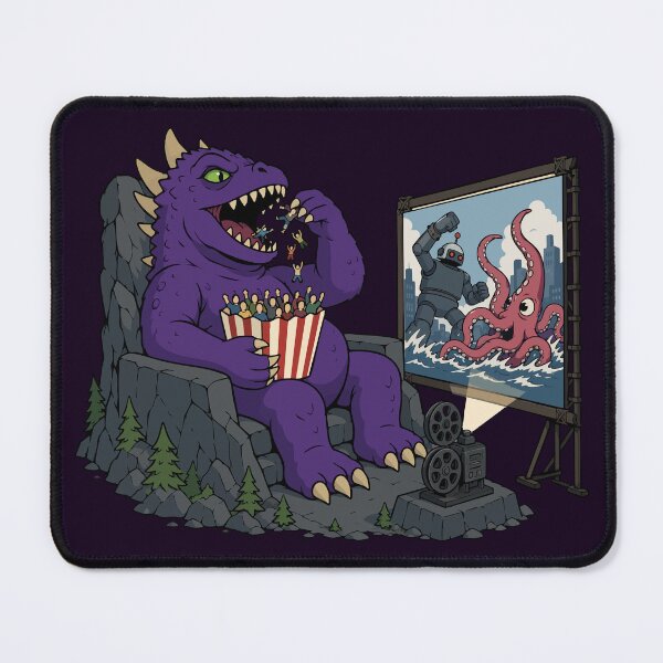 Item preview, Kaiju Monster Eating People Like Popcorn at the Drive-In Movie Munchies – Funny Godzilla-Inspired B-Movie Horror Art designed and sold by ShirtRemarks.