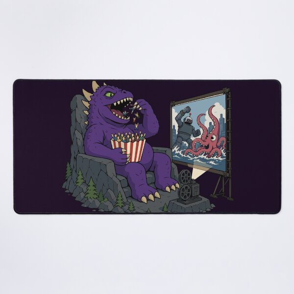Item preview, Kaiju Monster Eating People Like Popcorn at the Drive-In Movie Munchies – Funny Godzilla-Inspired B-Movie Horror Art designed and sold by ShirtRemarks.