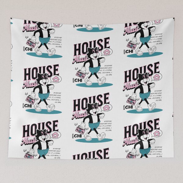 Item preview, HOUSE MUSIC - Boombox Cat (Black)  designed and sold by Discothreadz.
