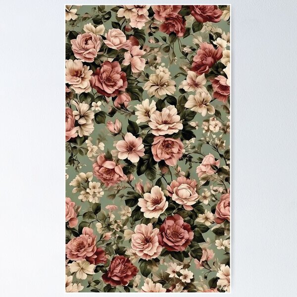 Item preview, Vintage Botanical Flowers: Retro Cottagecore Floral Illustration Art designed and sold by benja-08.