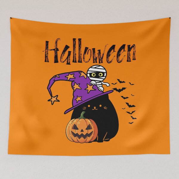 Item preview, Halloween Black Cat Witch Hat designed and sold by The Retromotel.