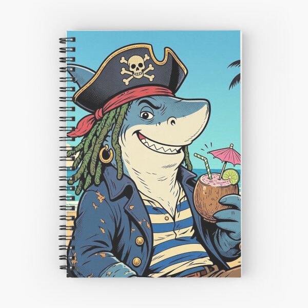 Item preview, Pirates of the Carib-sea-an Funny Shark Pirate designed and sold by ElvisVintagePosters.