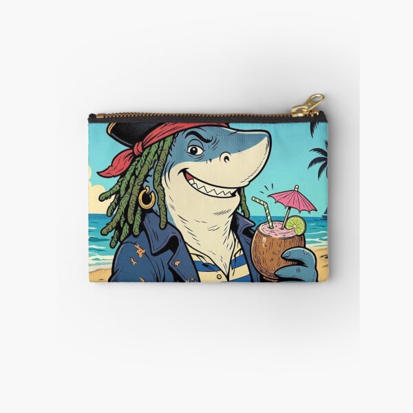 Item preview, Pirates of the Carib-sea-an Funny Shark Pirate designed and sold by ElvisVintagePosters.