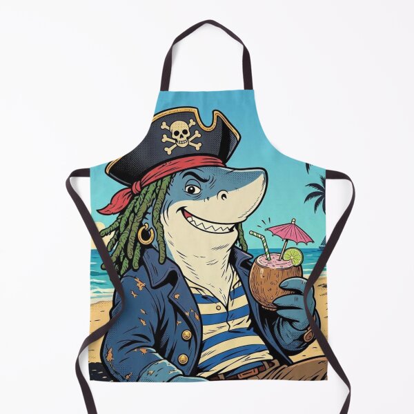 Item preview, Pirates of the Carib-sea-an Funny Shark Pirate designed and sold by ElvisVintagePosters.