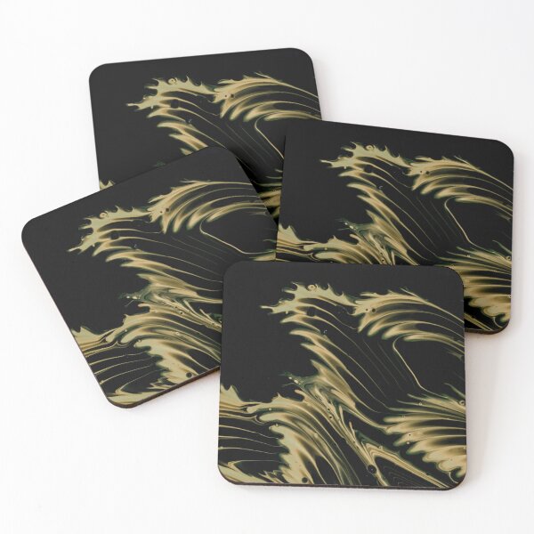 Item preview, Golden Feathers – Abstract Gold Fern Pattern on Black designed and sold by BuckaBaby.