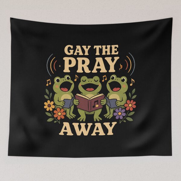 Item preview, Gay the Pray Away Retro Frog Rainbow Humor designed and sold by Marblaes00.