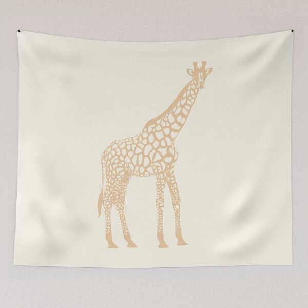Item preview, Minimal Monochrome Giraffe Line Art Scandinavian Style Animal Illustration Orange designed and sold by Nasdigitalart.