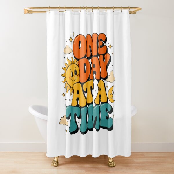 Item preview, One Day At A Time Retro Rainbow Sun Moon Healing Recovery designed and sold by GrooveAndGlow.