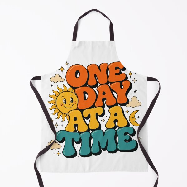 Item preview, One Day At A Time Retro Rainbow Sun Moon Healing Recovery designed and sold by GrooveAndGlow.