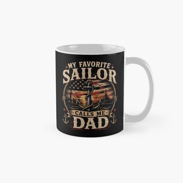 Item preview, My Favorite Sailor Calls Me Dad Vintage Nautical Father Gift Artwork designed and sold by JustCrafted.