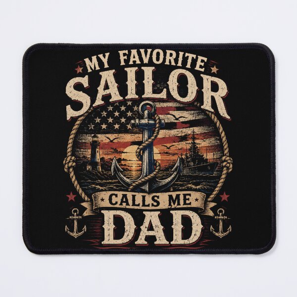 Item preview, My Favorite Sailor Calls Me Dad Vintage Nautical Father Gift Artwork designed and sold by JustCrafted.