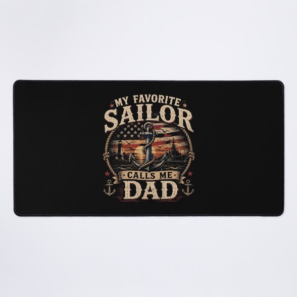Item preview, My Favorite Sailor Calls Me Dad Vintage Nautical Father Gift Artwork designed and sold by JustCrafted.
