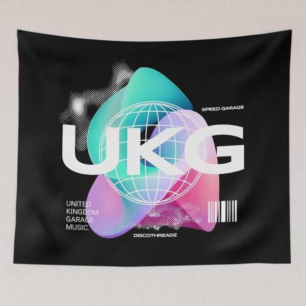 Item preview, UKG - UK Garage Music Vibes (White) designed and sold by Discothreadz.