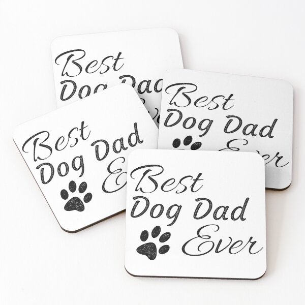 Item preview, Best Dog Dad Ever Calligraphy Paw Print designed and sold by SoyLamderma.