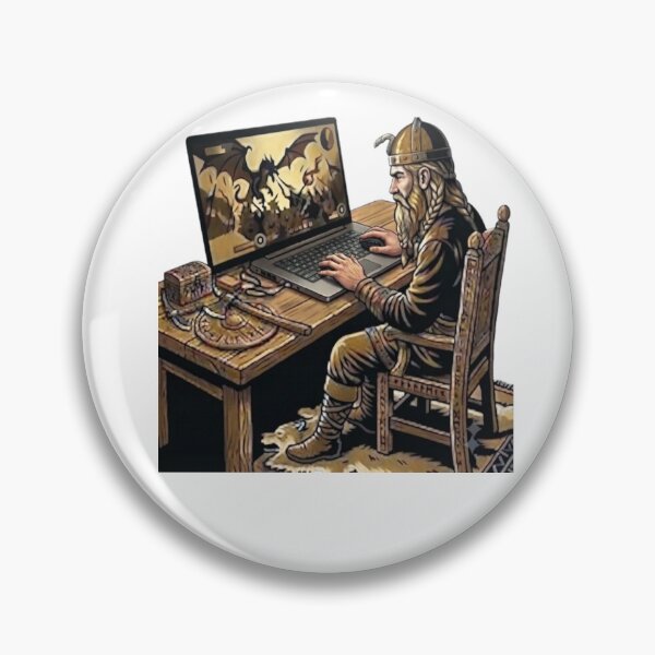 Item preview, Viking Gamer Warrior at Work designed and sold by Northern Glow Art.