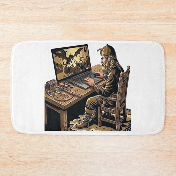 Item preview, Viking Gamer Warrior at Work designed and sold by Northern Glow Art.