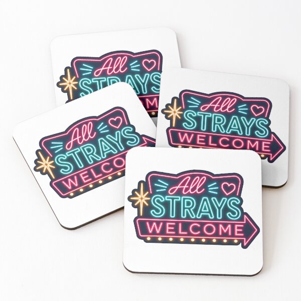 Item preview, All Strays Welcome Neon Sign designed and sold by pikes84.