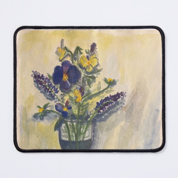 Item preview, Original Watercolor Still Life - Pansies in Glass with Apples designed and sold by San159.