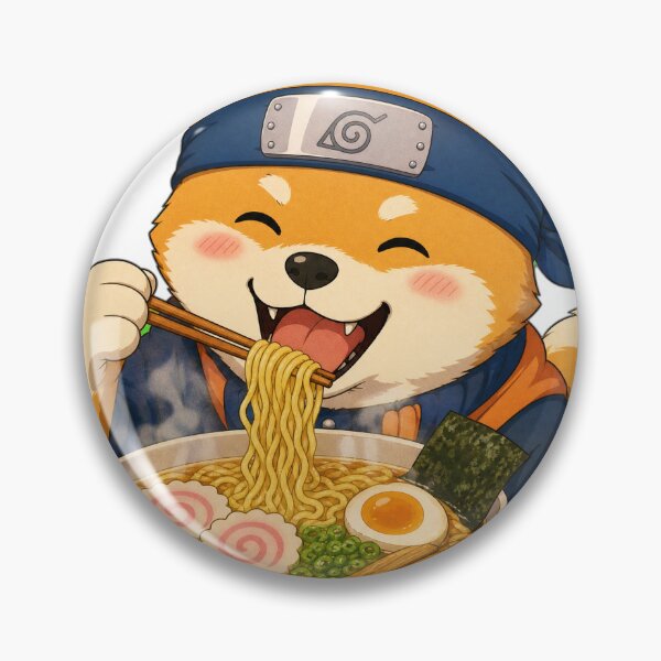 Item preview, Happy Shiba Inu Eating Ramen - Retro 90s Anime Style designed and sold by kocha-014.