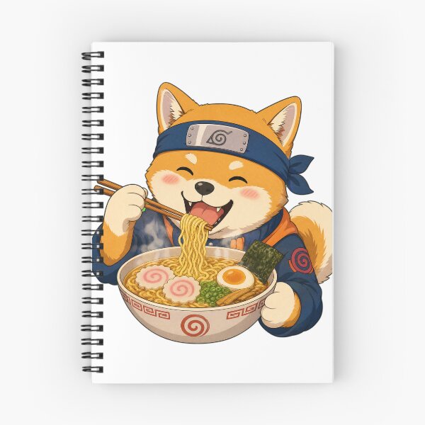 Item preview, Happy Shiba Inu Eating Ramen - Retro 90s Anime Style designed and sold by kocha-014.