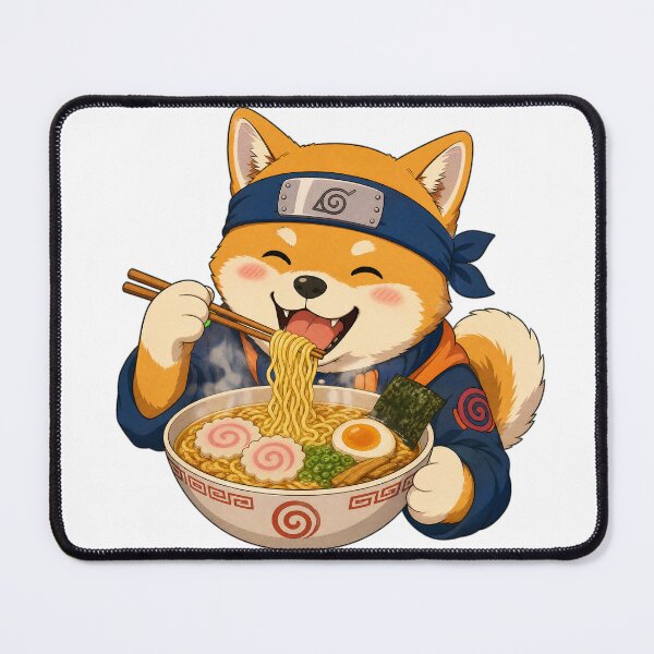 Item preview, Happy Shiba Inu Eating Ramen - Retro 90s Anime Style designed and sold by kocha-014.