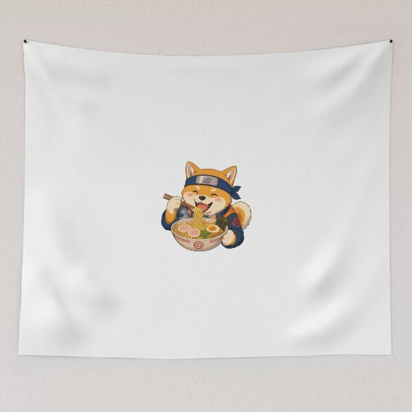 Item preview, Happy Shiba Inu Eating Ramen - Retro 90s Anime Style designed and sold by kocha-014.