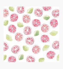 Watercolor Grapefruit and Limes Photographic Print
