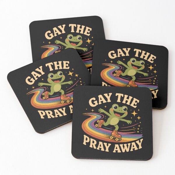 Item preview, Gay the Pray Away Vintage Rainbow Frog Art designed and sold by Marblaes00.
