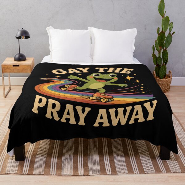 Item preview, Gay the Pray Away Vintage Rainbow Frog Art designed and sold by Marblaes00.