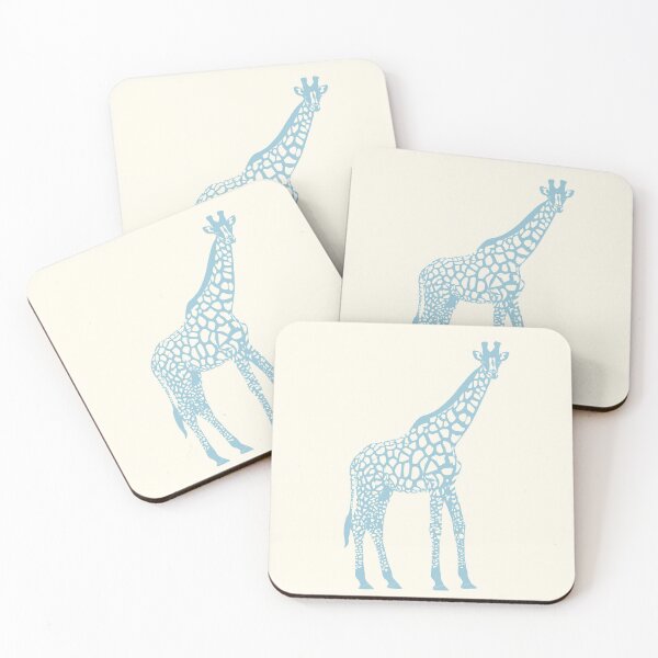 Item preview, Minimal Monochrome Giraffe Line Art Scandinavian Style Animal Illustration Dusty Blue designed and sold by Nasdigitalart.