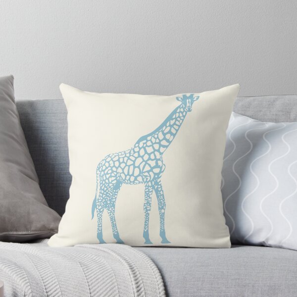 Item preview, Minimal Monochrome Giraffe Line Art Scandinavian Style Animal Illustration Dusty Blue designed and sold by Nasdigitalart.